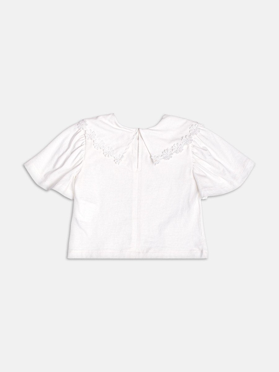 Off-Neck Blouse With Guipir