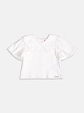 Off-Neck Blouse With Guipir