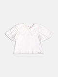 Off-Neck Blouse With Guipir