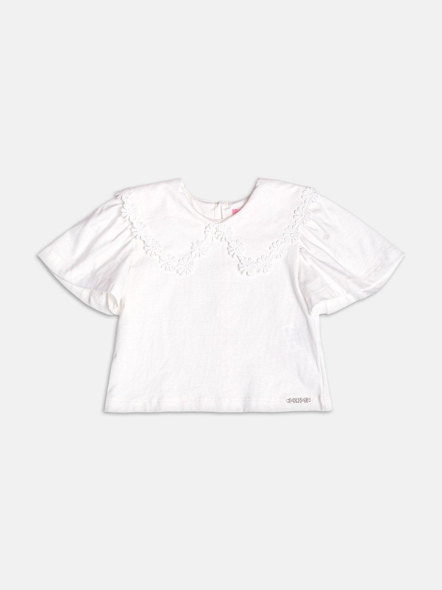 Off-Neck Blouse With Guipir