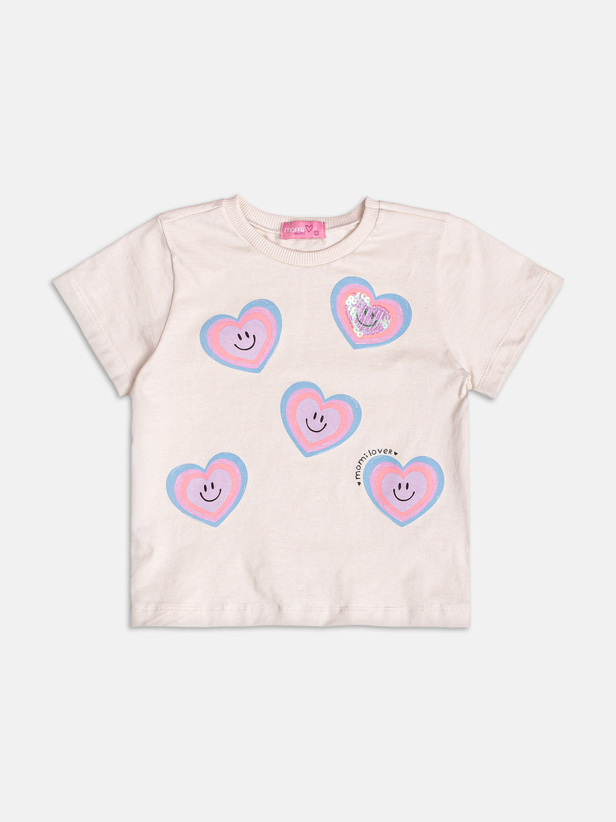 Hearts Blouse with Sequins