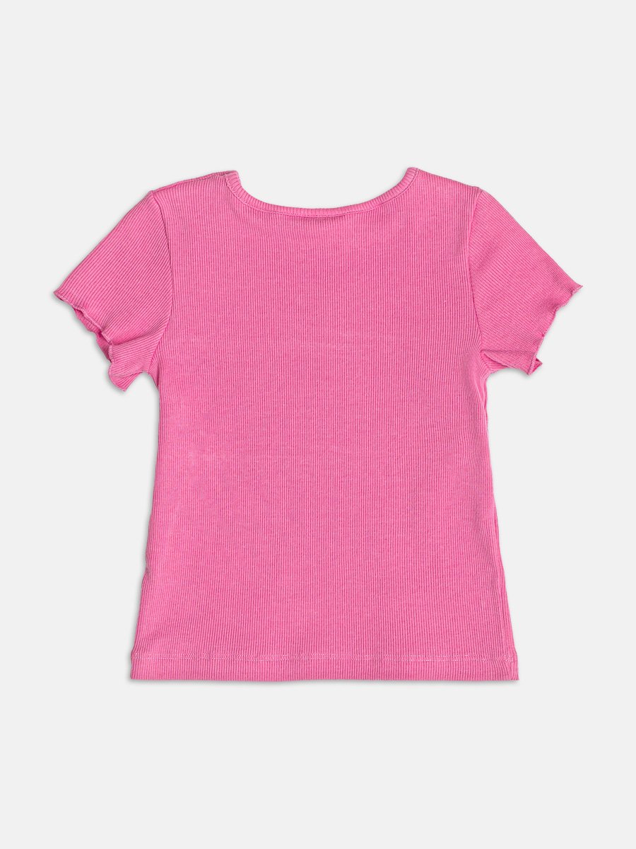 Ribbed Blouse with Ice Cream Patch
