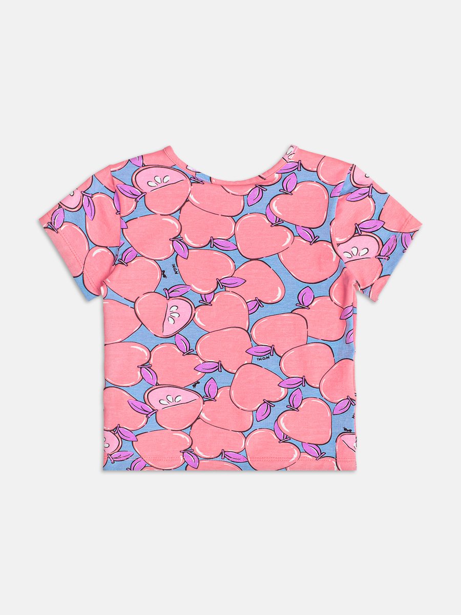 Neon Apple Fruit Print Blouse