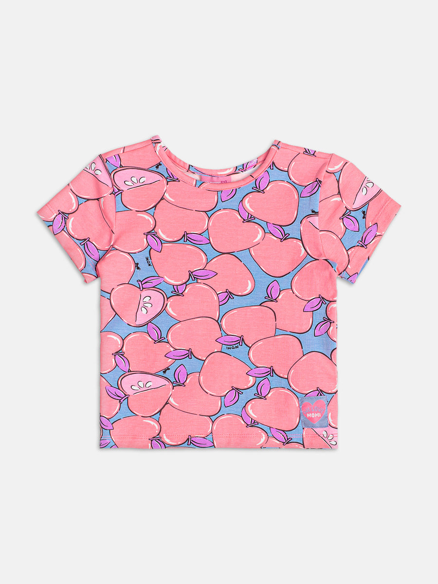 Neon Apple Fruit Print Blouse