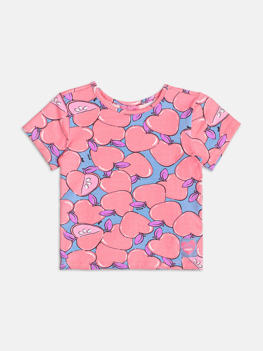 Neon Apple Fruit Print Blouse