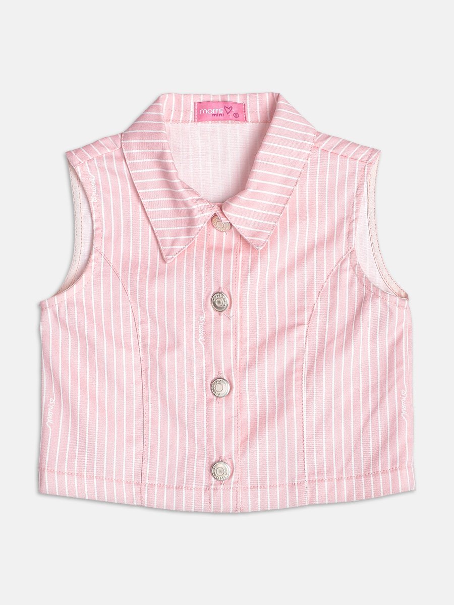 Rose Striped Twill Vest