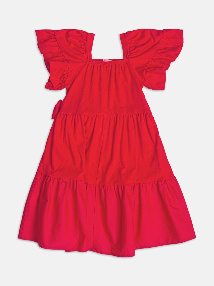 Preppy Red Dress with Bow