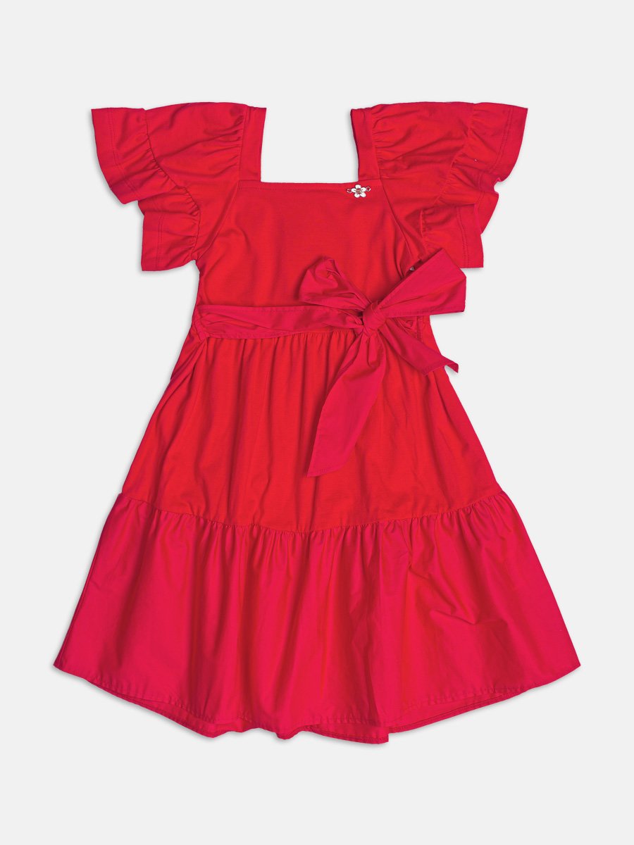 Preppy Red Dress with Bow