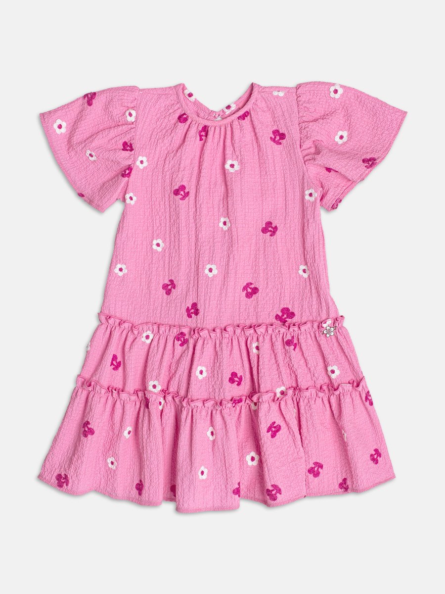 Pink Floral Ruched Dress
