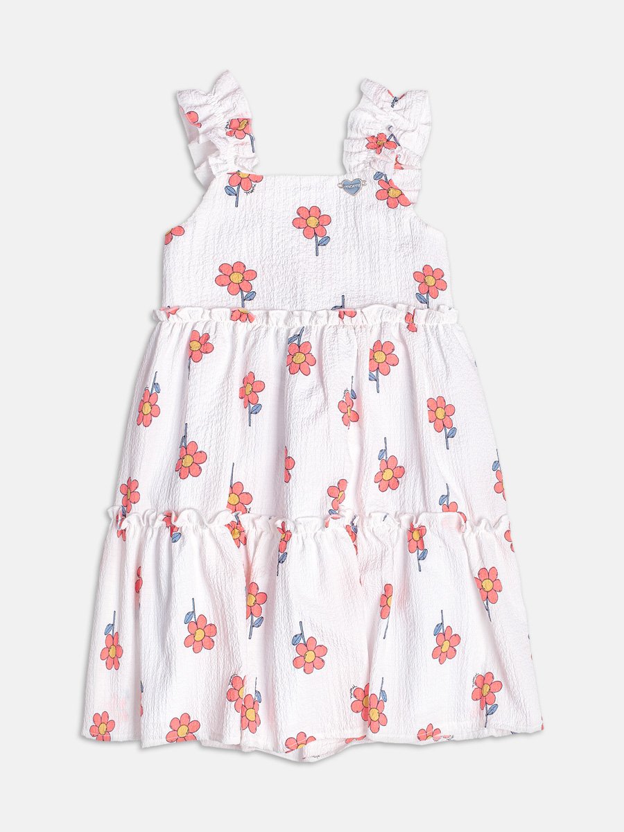 Floral Ruched Off Dress