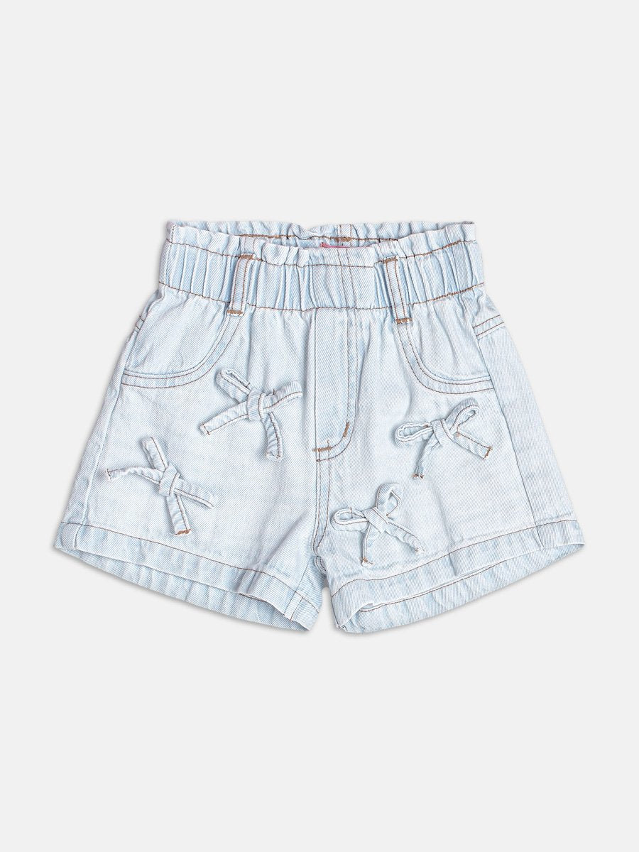 Jeans Shorts with Bows