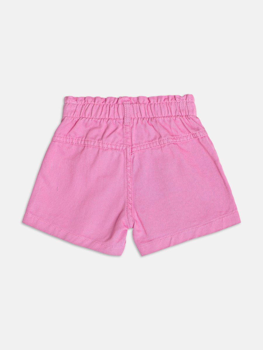 Cherry Pink Twill Shorts