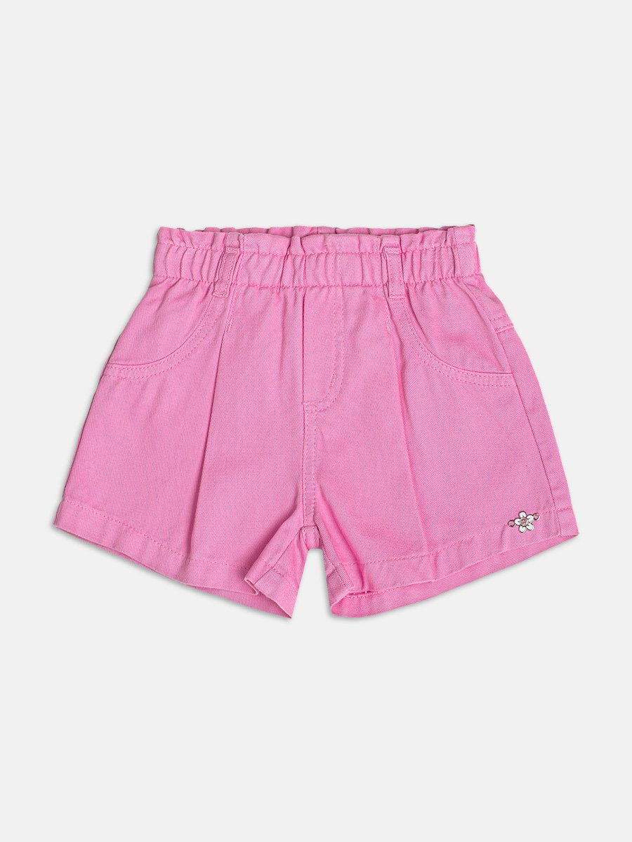 Cherry Pink Twill Shorts
