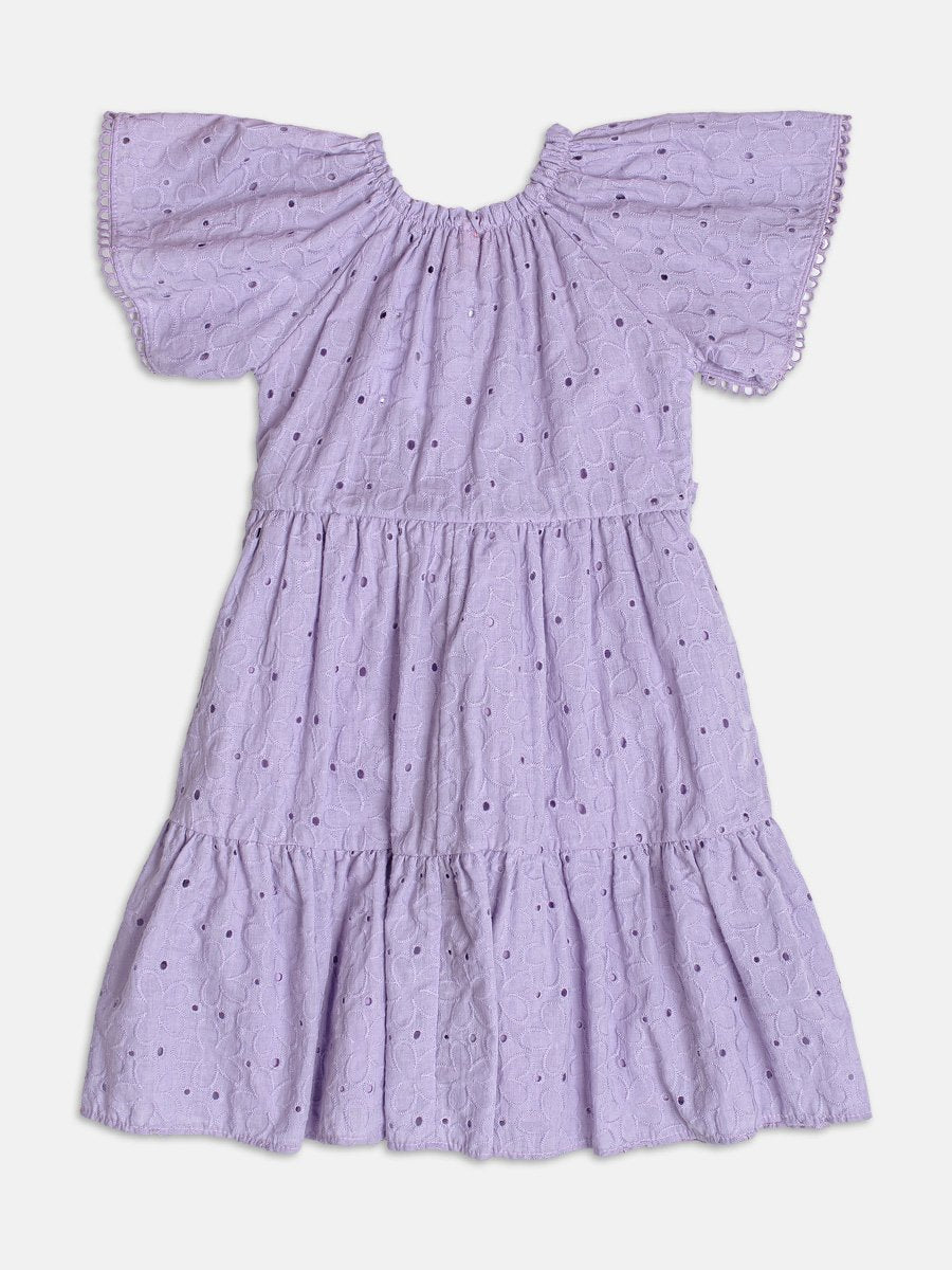Lilac Laise Dress with Bow