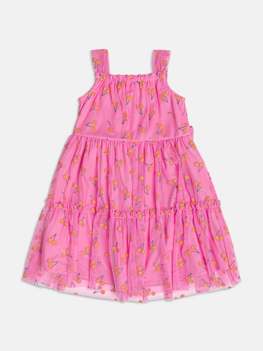 Pink Tulle Dress with Cherries