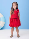 Red Laise Set with Bow