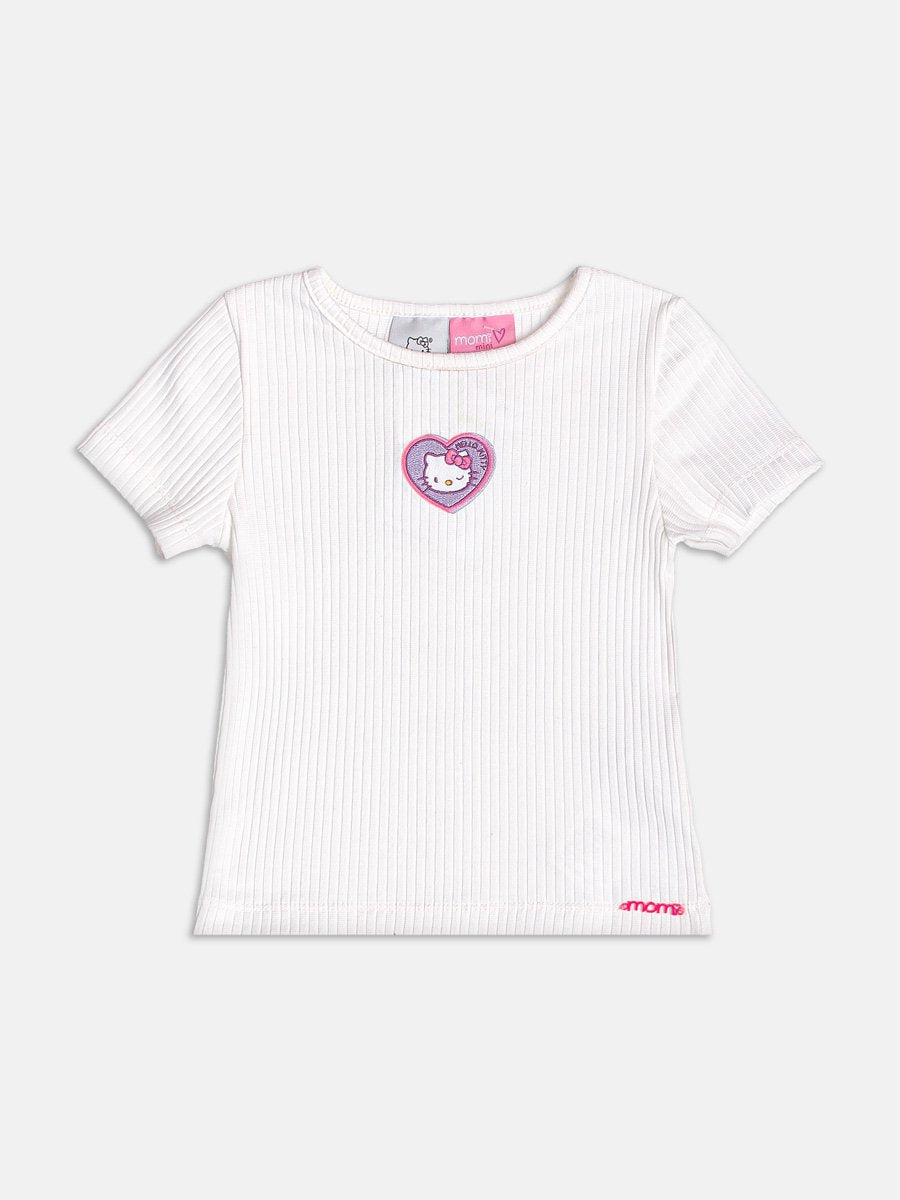 Hello Kitty Off Ribbed Blouse