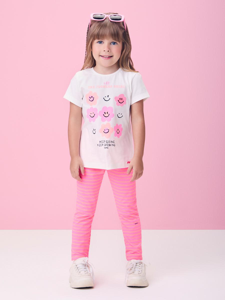 Pink Striped Flower Set