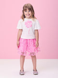 Pink Set with Flower Applique