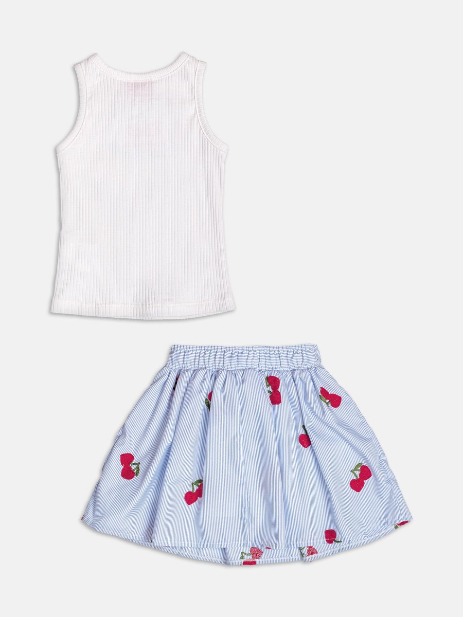 Striped Set with Bow and Cherries