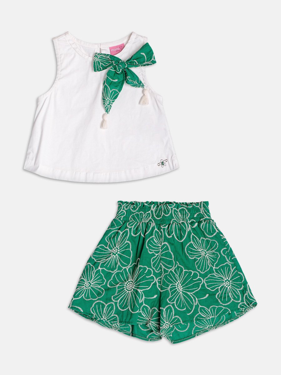 Green Laise Set with Maxi Bow