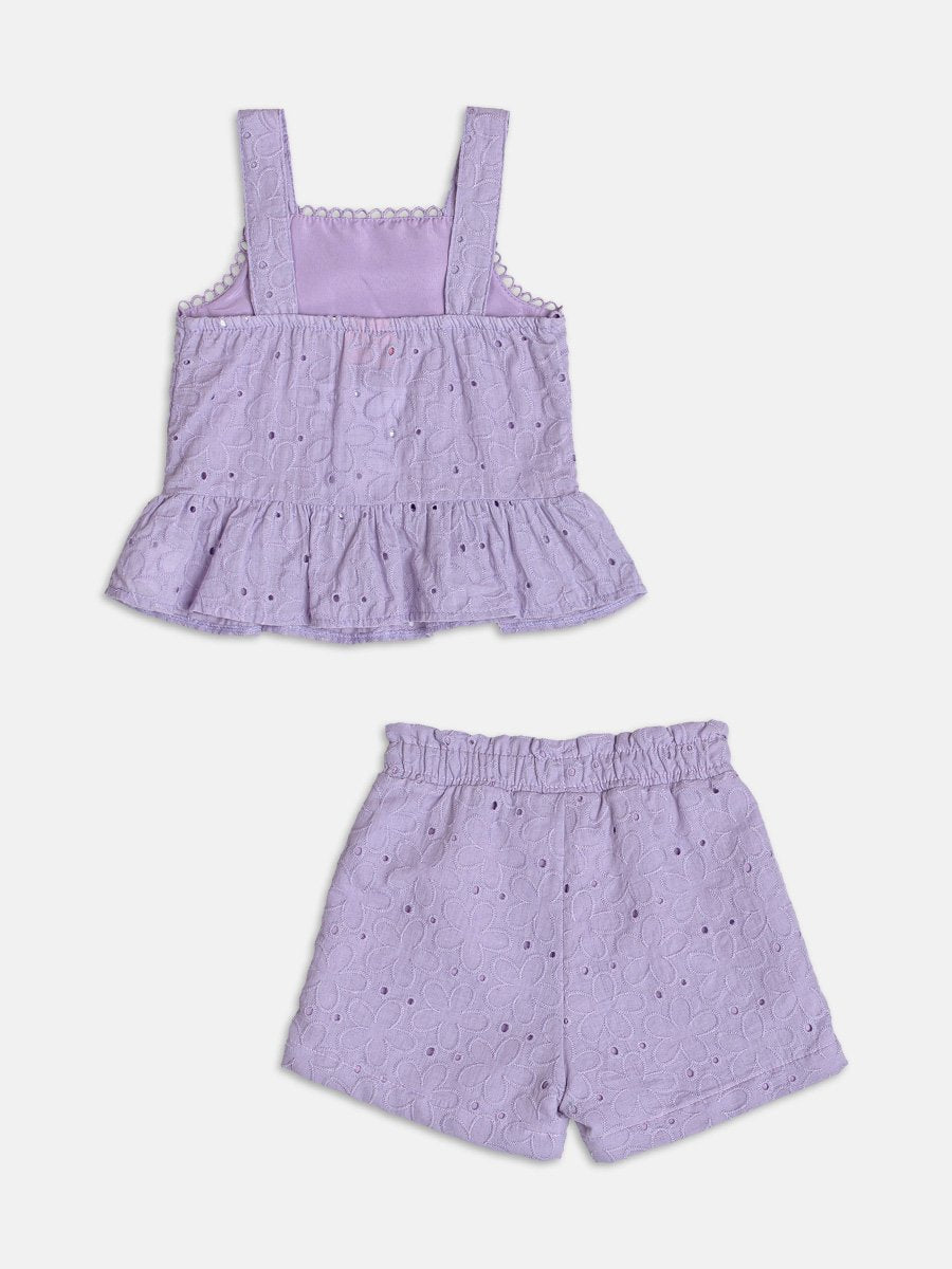 Lilac Laise Set with Ruffles