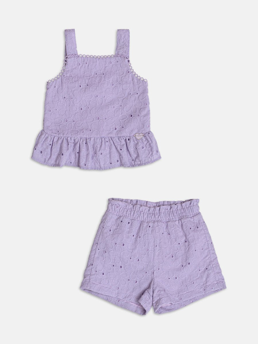 Lilac Laise Set with Ruffles