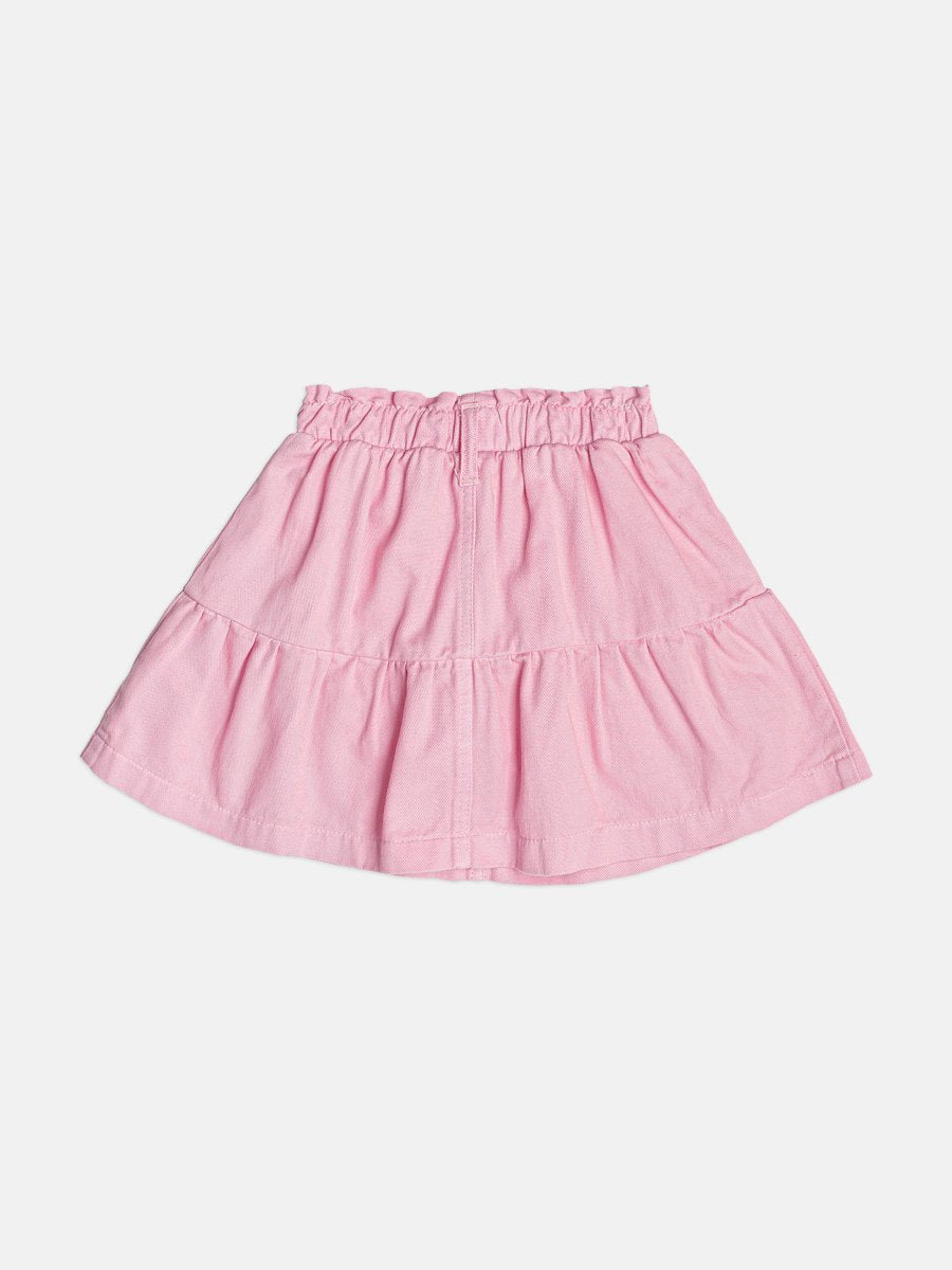 Girls Pink Satin Skirt