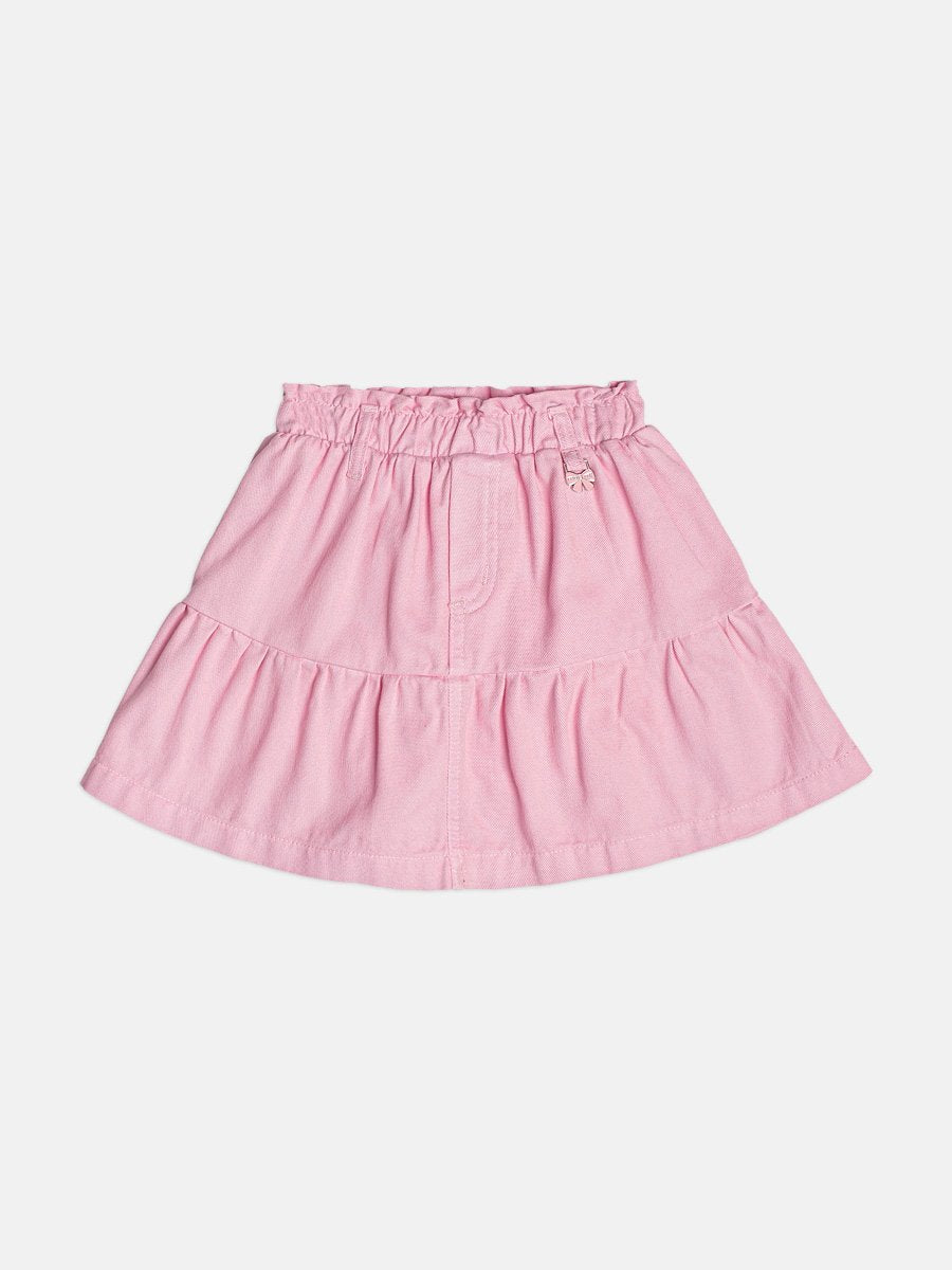 Girls Pink Satin Skirt