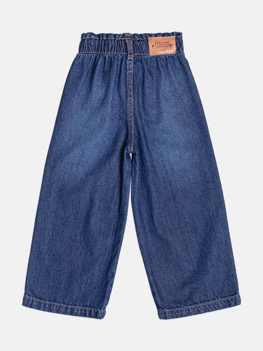 Girls Wide-Leg Jeans with Charm