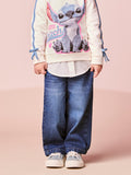 Girls Wide-Leg Jeans with Charm