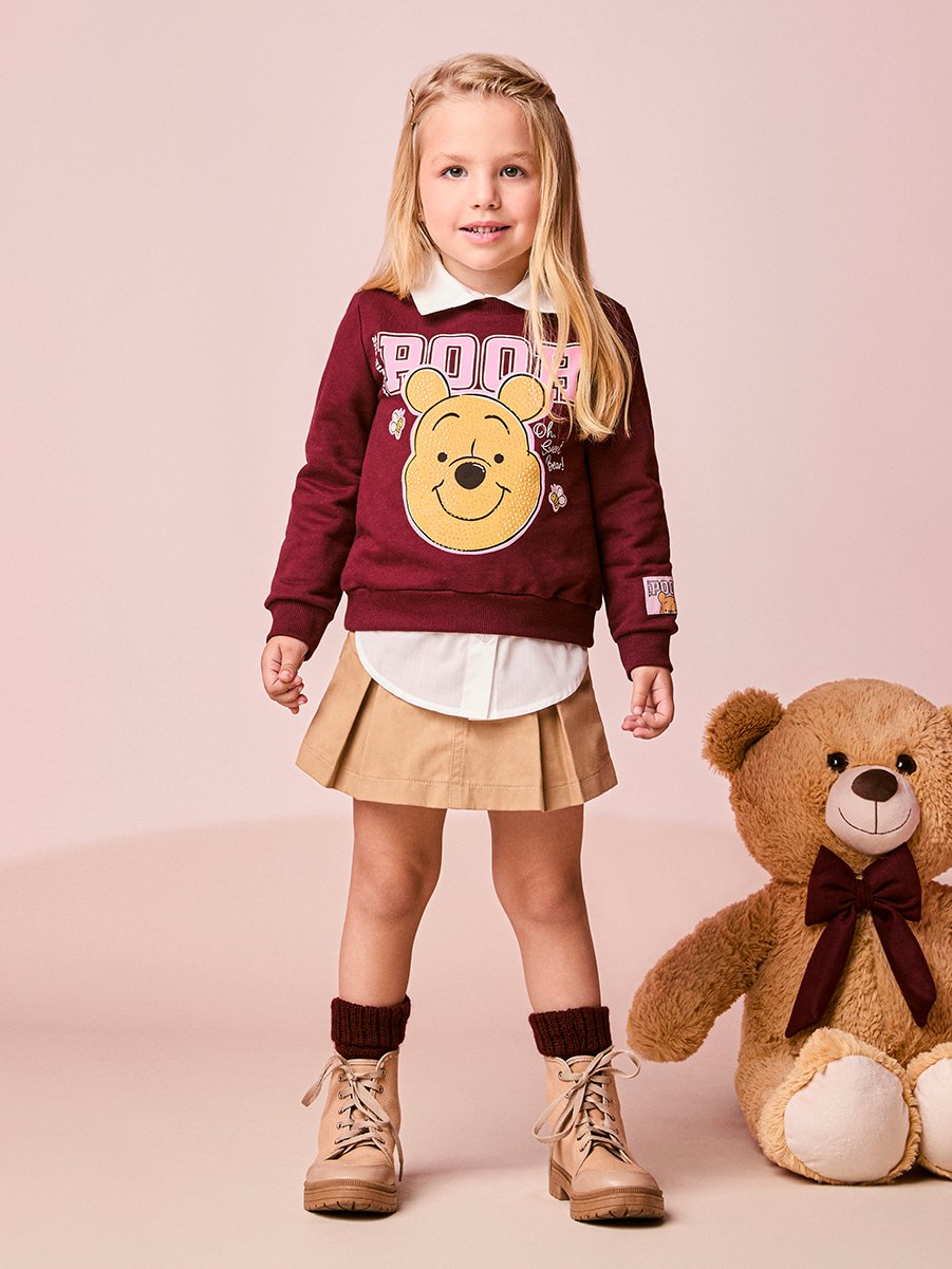 Girls Denim Skirt-Short with Pleats