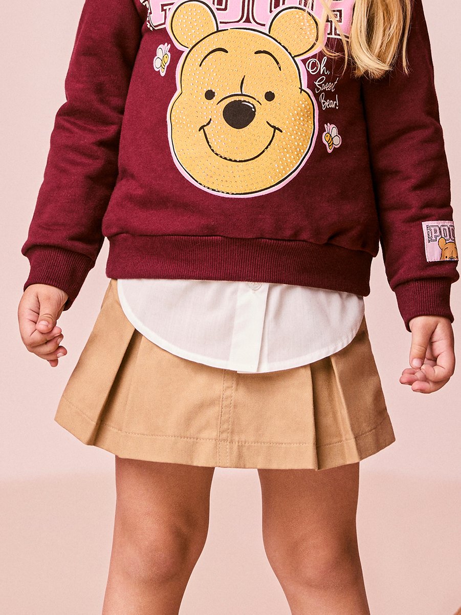 Girls Denim Skirt-Short with Pleats