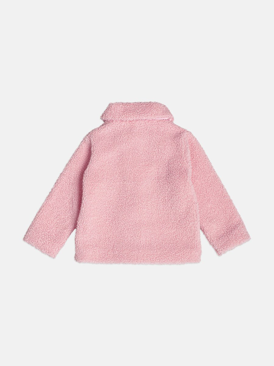 Girls Plush Coat with Buttons