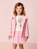Girls Plush Coat with Buttons