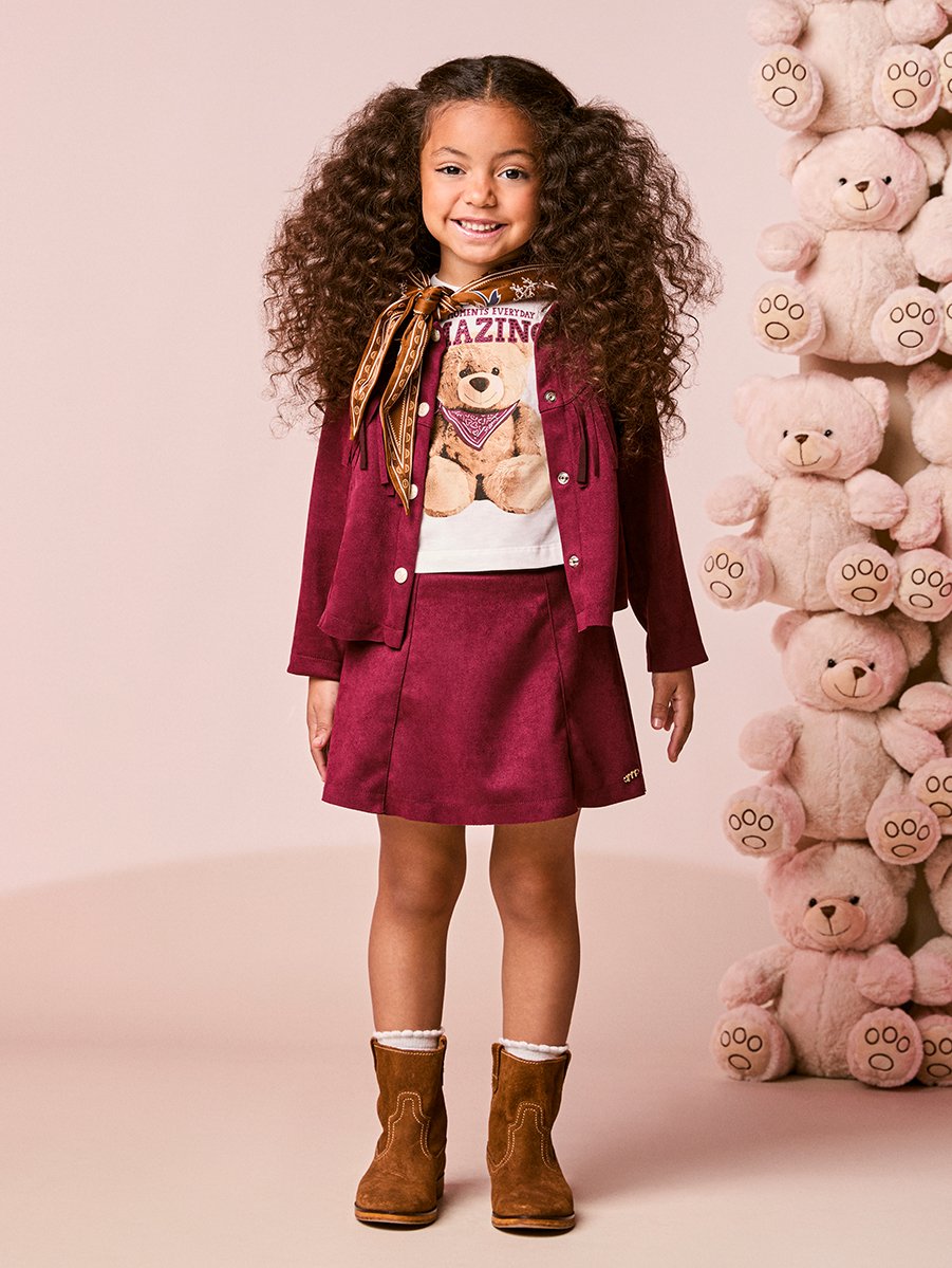 Girls Suede Jacket with Fringe