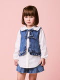 Momi Girls' Denim Vest – Ruffles Franzidos