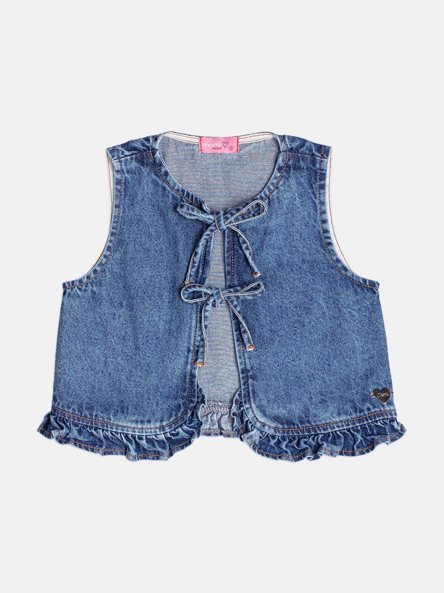 Momi Girls' Denim Vest – Ruffles Franzidos