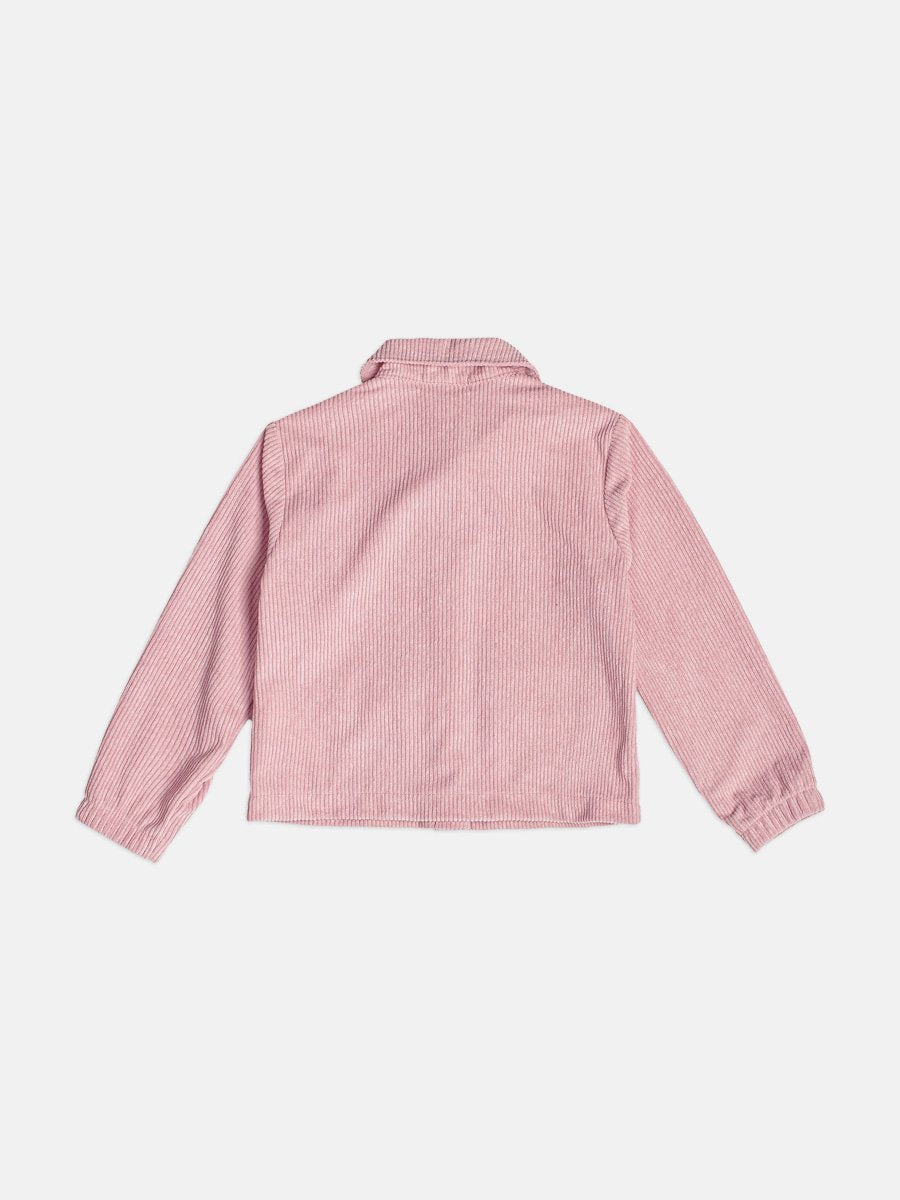 Girls Pink Corduroy Velvet Jacket