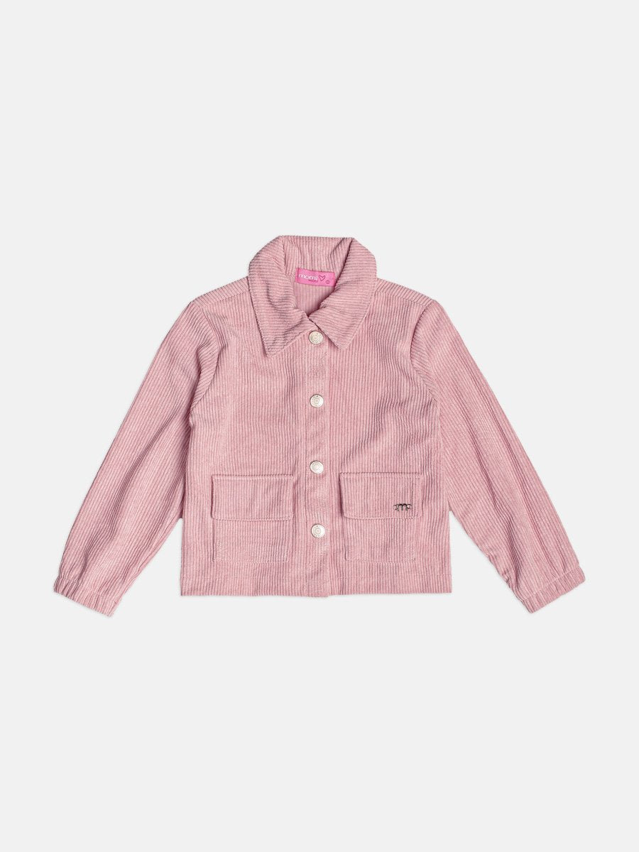 Girls Pink Corduroy Velvet Jacket