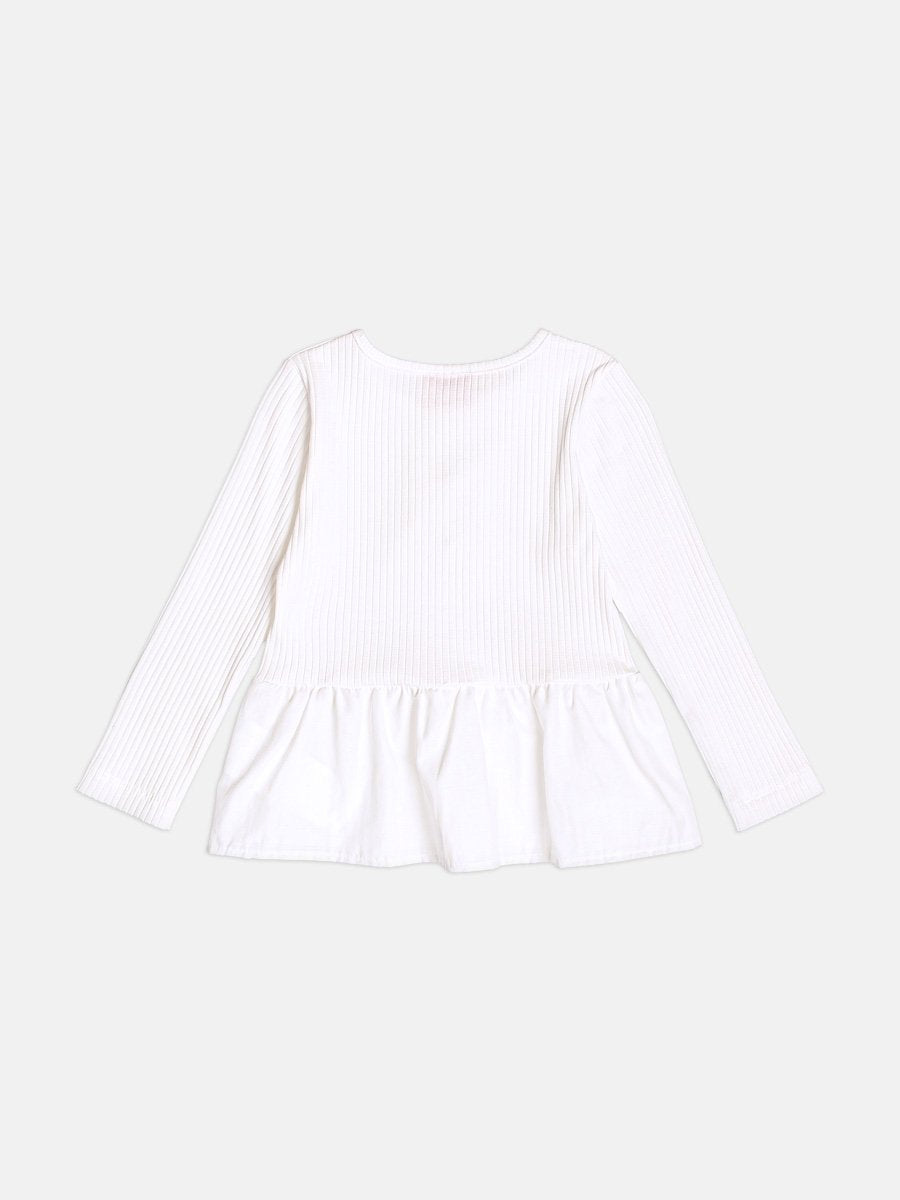 Momi Girls' Top – Ribbed with Little Bows