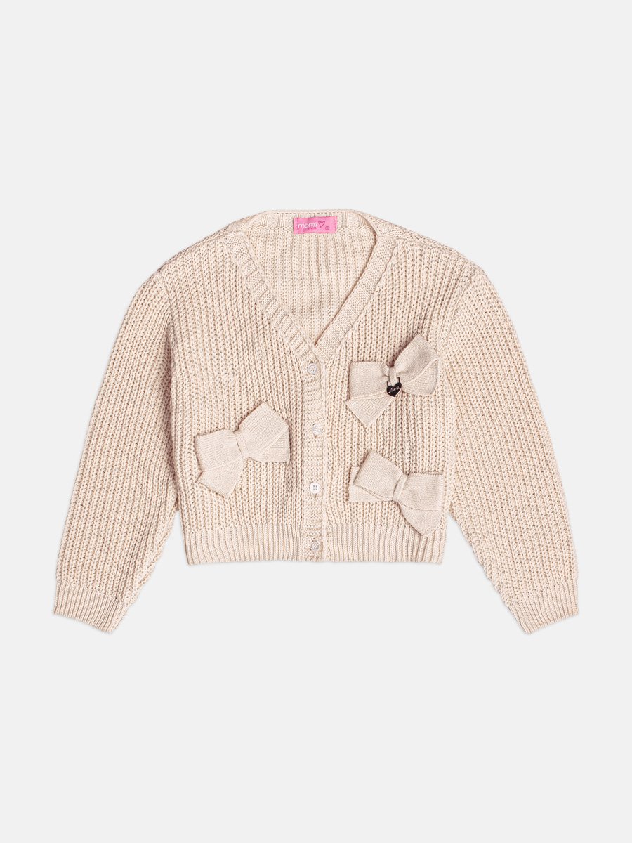 Girls Knit Coat with Little Bows