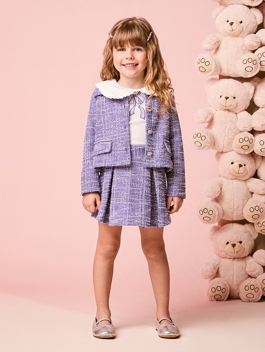 Children's Glittery Tweed Coat