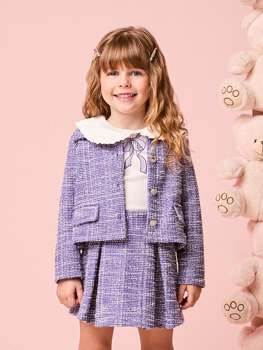 Children's Glittery Tweed Coat