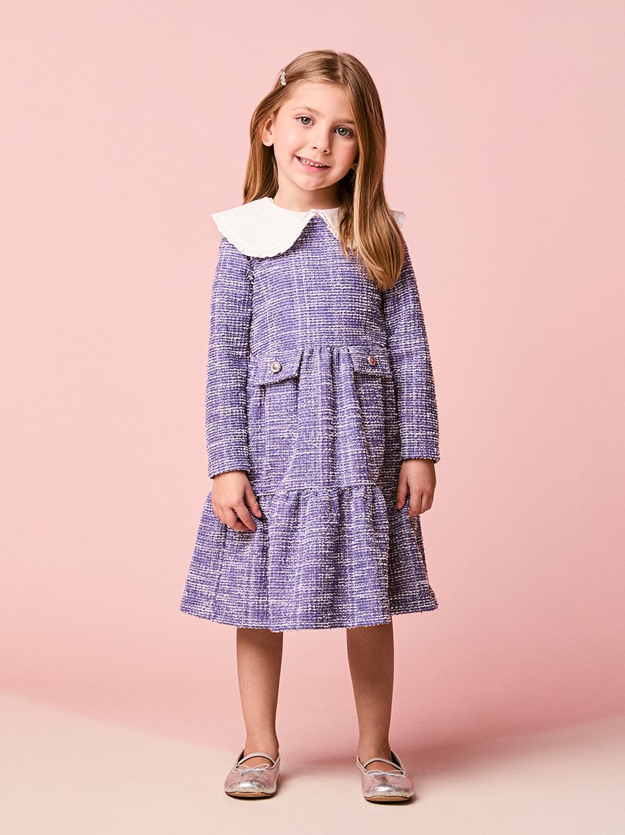 Children's Tweed Dress with Cutout