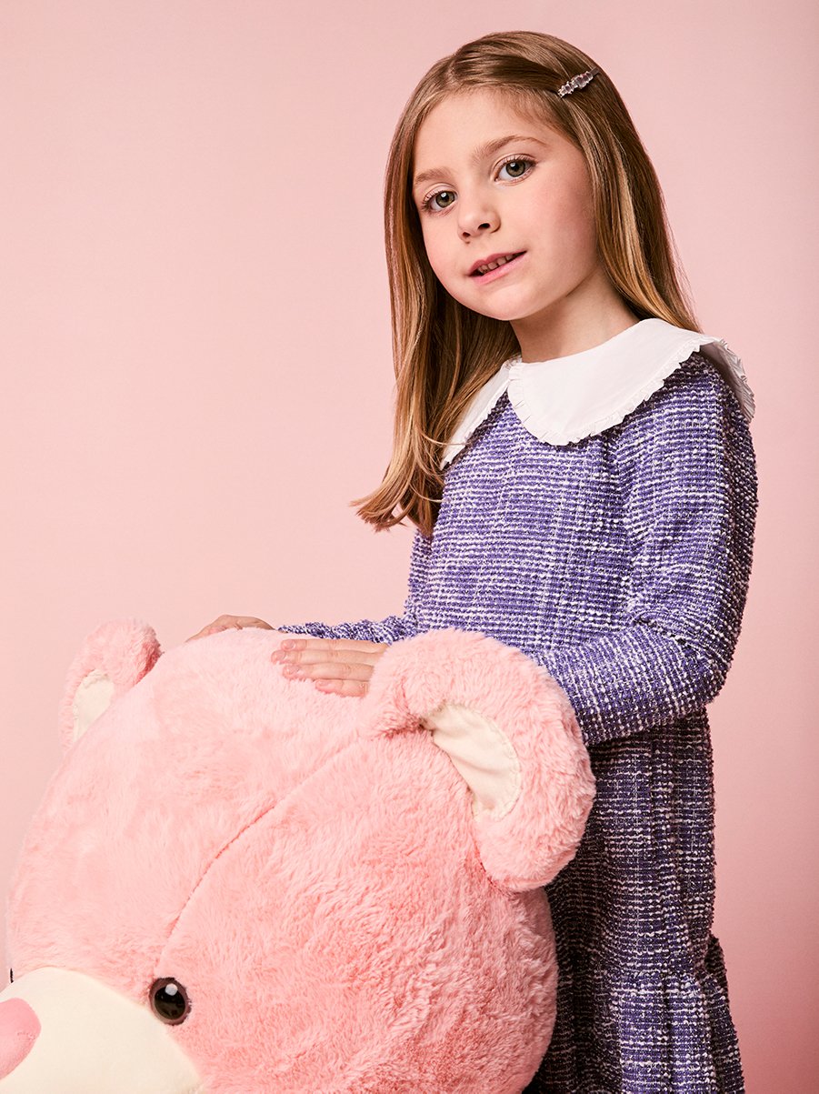 Children's Tweed Dress with Cutout