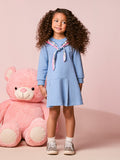 Girls Sweatshirt Dress with Scarf