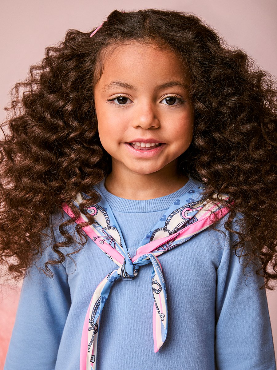 Girls Sweatshirt Dress with Scarf