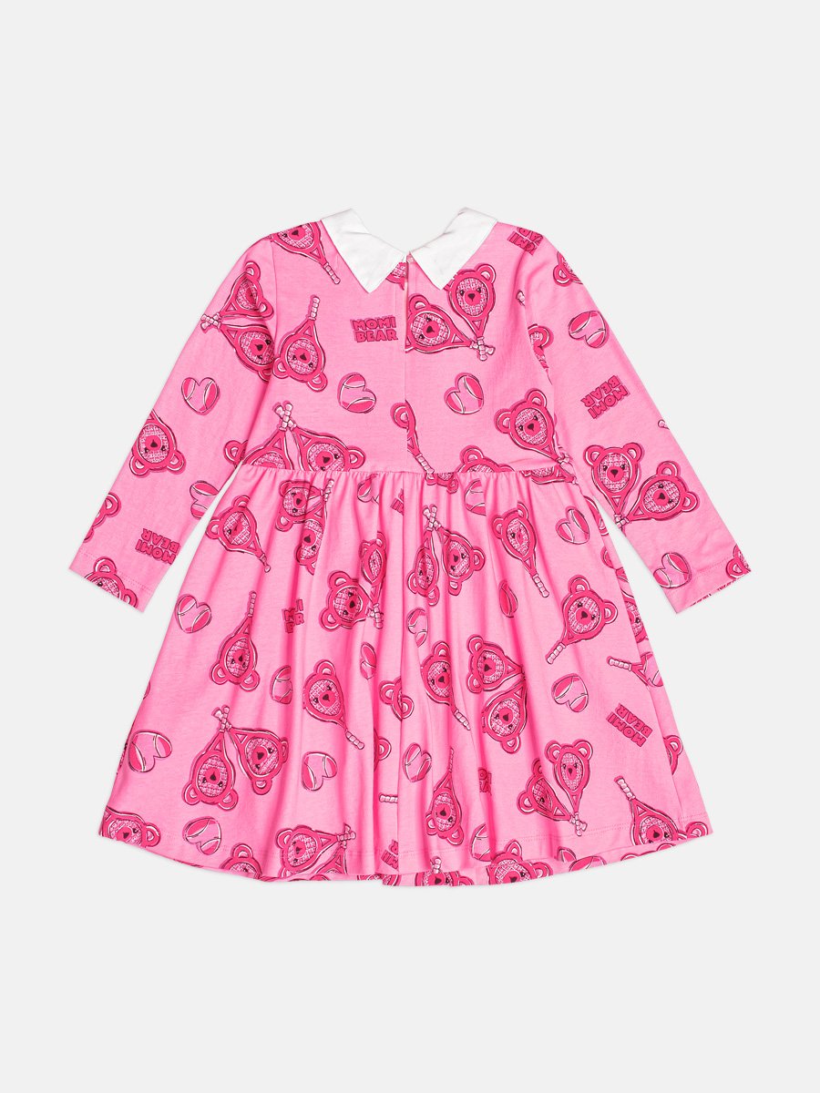 Children's Teddy Bear Girl Dress with Collar