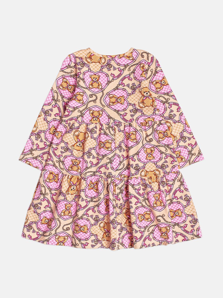 Children's Girl's Long Sleeve Teddy Bear Dress